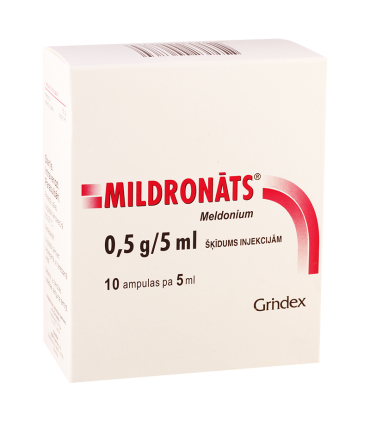MILDRONATE SOLUCIÓN 0,5 G/5 ML, 10 AMPOLLAS DE 5 ML