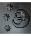 Moon - Molde de prensa de plástico ABS Paneles 3d Decoración de diseño de arte de piedra de pared